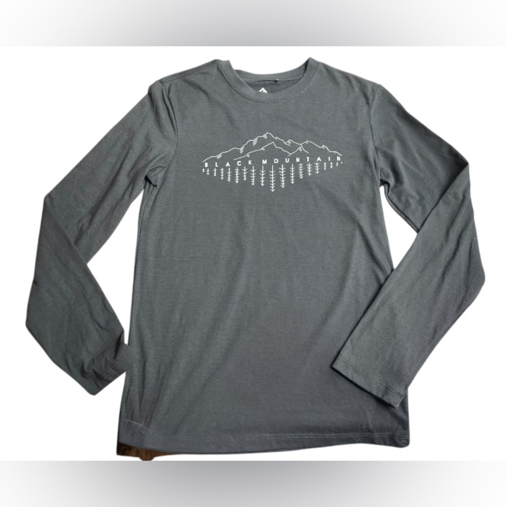 Gray Long Sleeve Shirt soft stretch black Mountain size 14 y